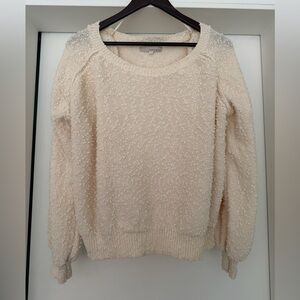 MONK AND LOU scoop neck popcorn sweater – large